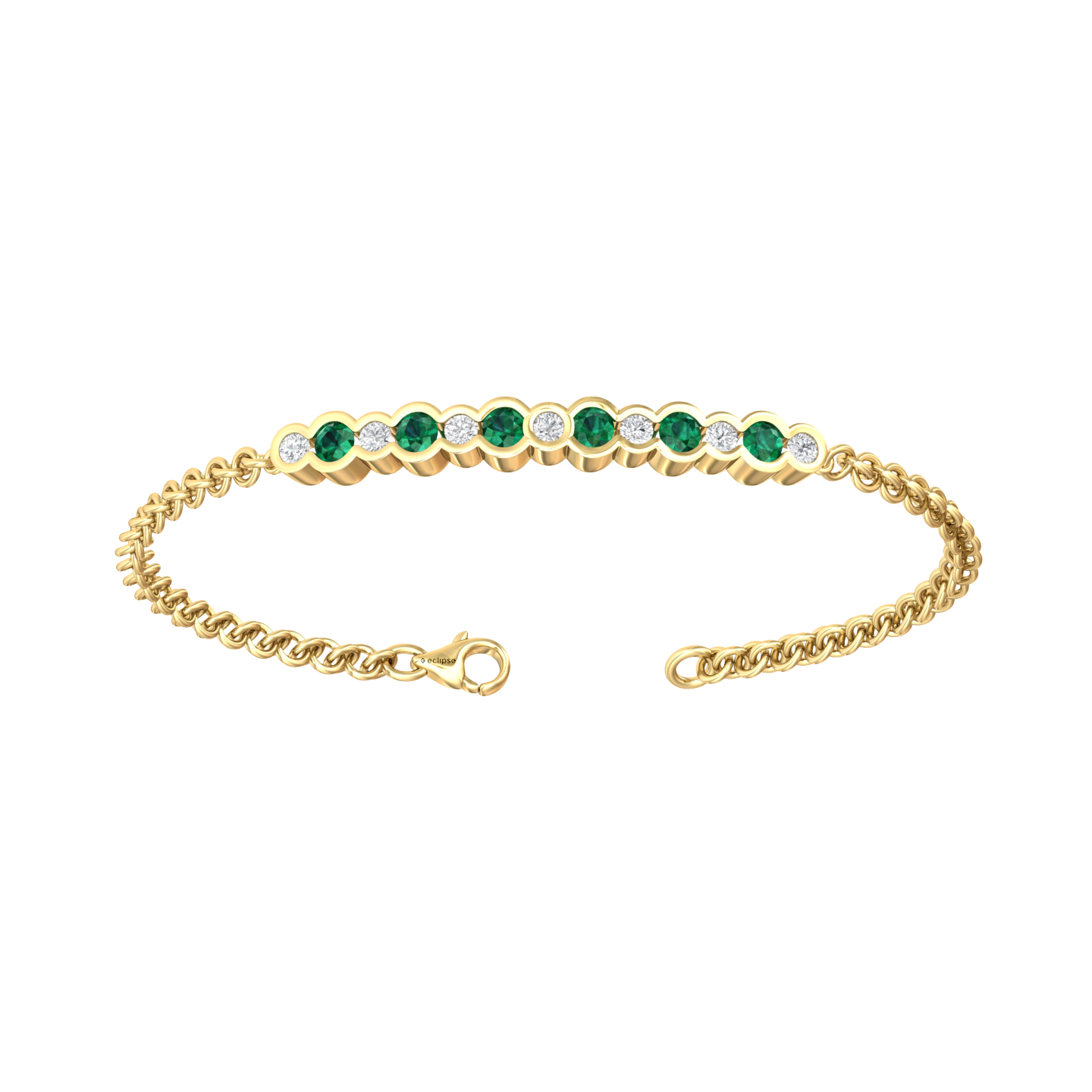 Eclipse Collection Emerald and Diamond Bracelet  Gardiner Brothers   