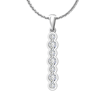 Eclipse Collection All Diamond Stick Pendant  Gardiner Brothers 18ct White Gold  