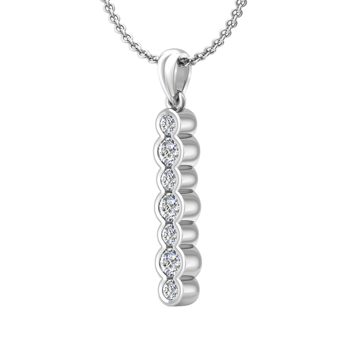 Eclipse Collection All Diamond Stick Pendant  Gardiner Brothers   