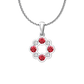 Eclipse Collection Ruby and Diamond Circle Pendant  Gardiner Brothers 18ct White Gold  