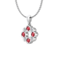 Eclipse Collection Ruby and Diamond Circle Pendant  Gardiner Brothers   