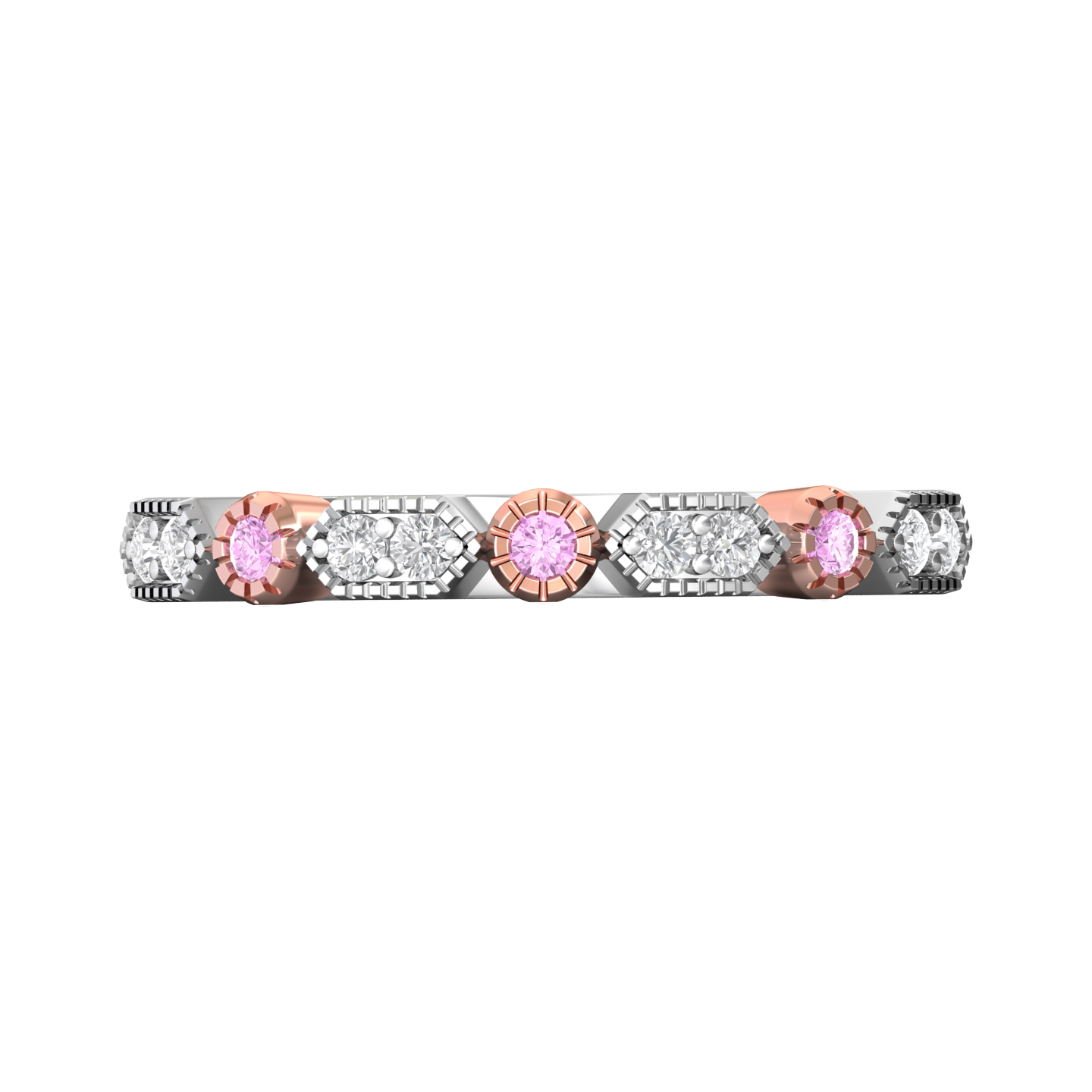 Diamond Dress Ring Set With Pink Diamonds  Gardiner Brothers   