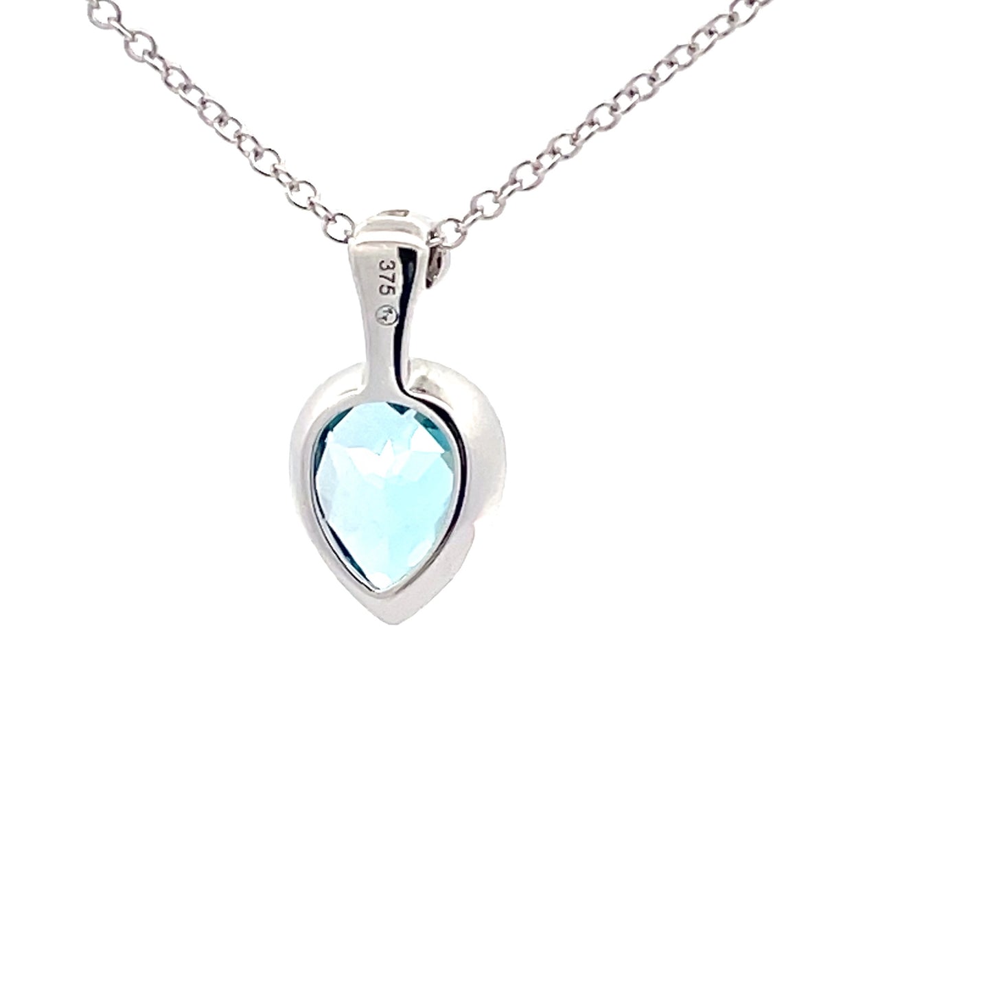 White Gold Swiss Blue Topaz Necklace  Gardiner Brothers   