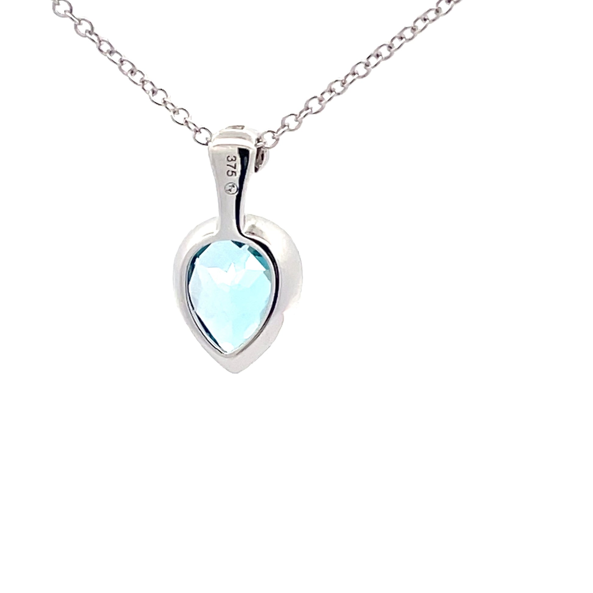 White Gold Swiss Blue Topaz Necklace  Gardiner Brothers   