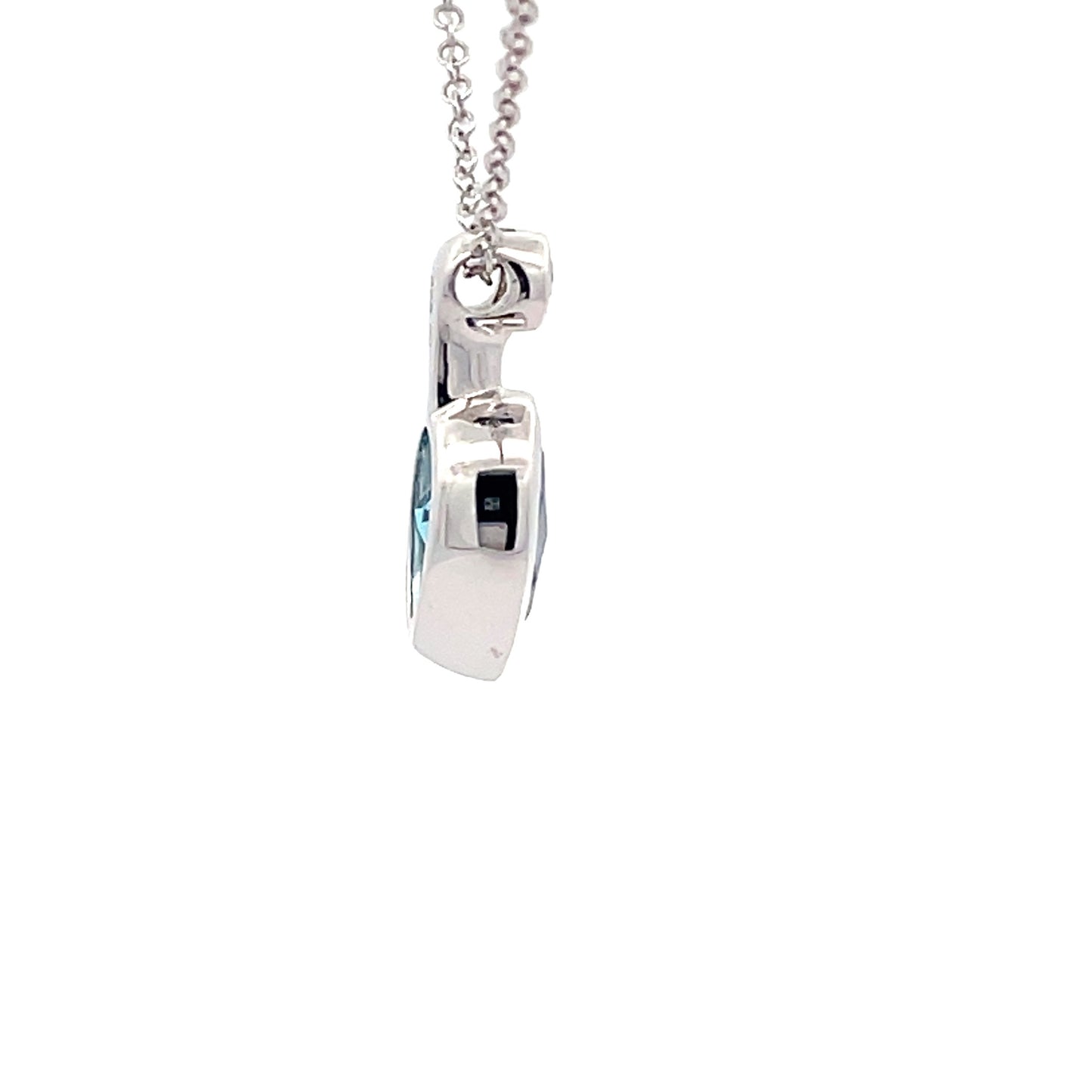 White Gold Swiss Blue Topaz Necklace  Gardiner Brothers   