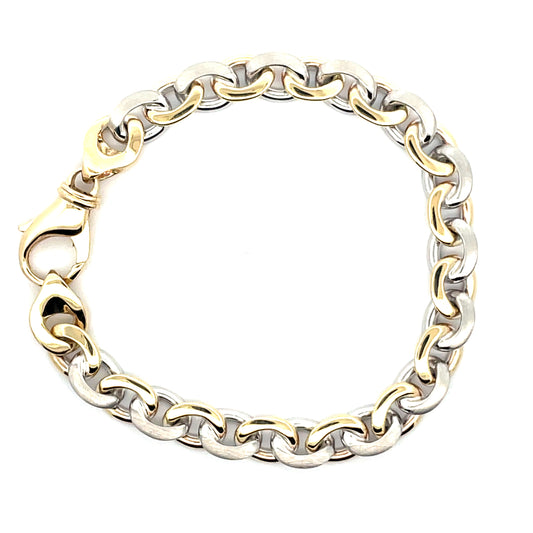 Yellow and White Gold Curb Style Bracelet  Gardiner Brothers   