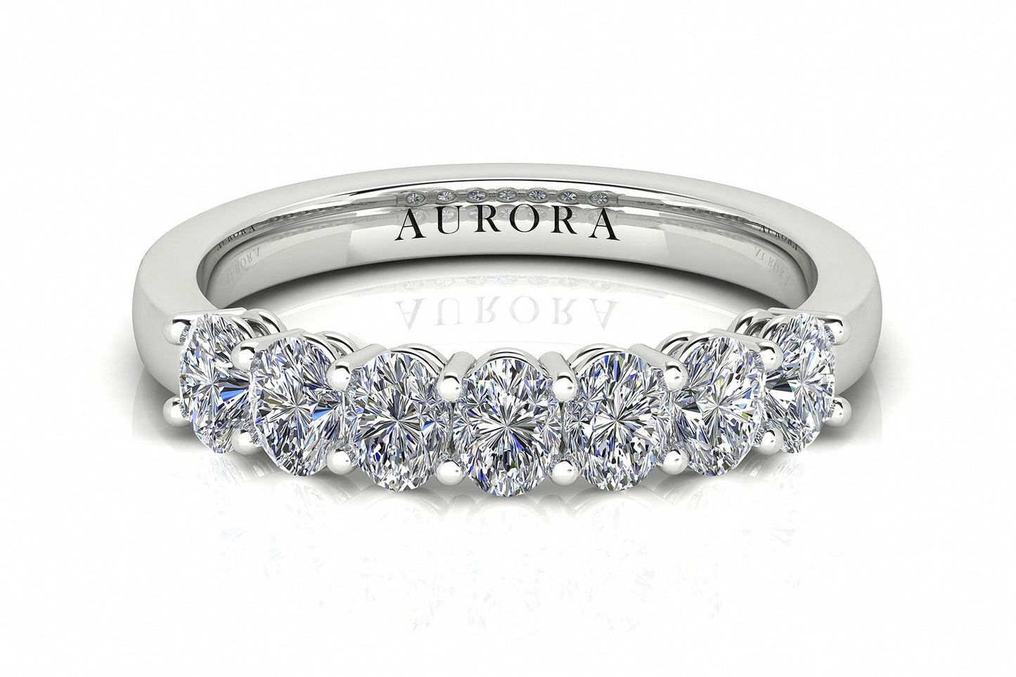 Oval Shape Aurora Diamond 7 Stone Eternity Ring  Gardiner Brothers   
