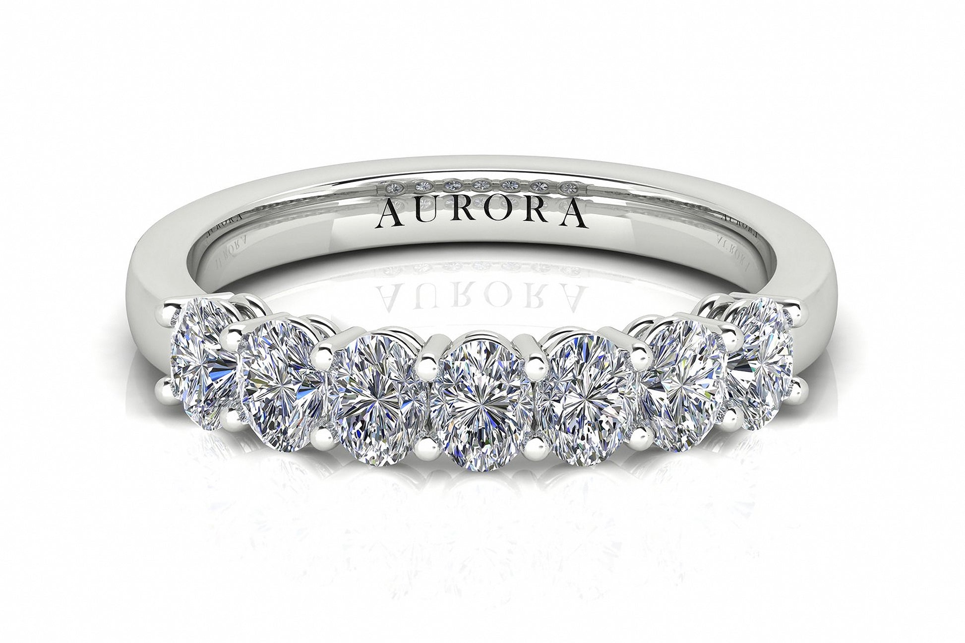 Oval Shape Aurora Diamond 7 Stone Eternity Ring  Gardiner Brothers   