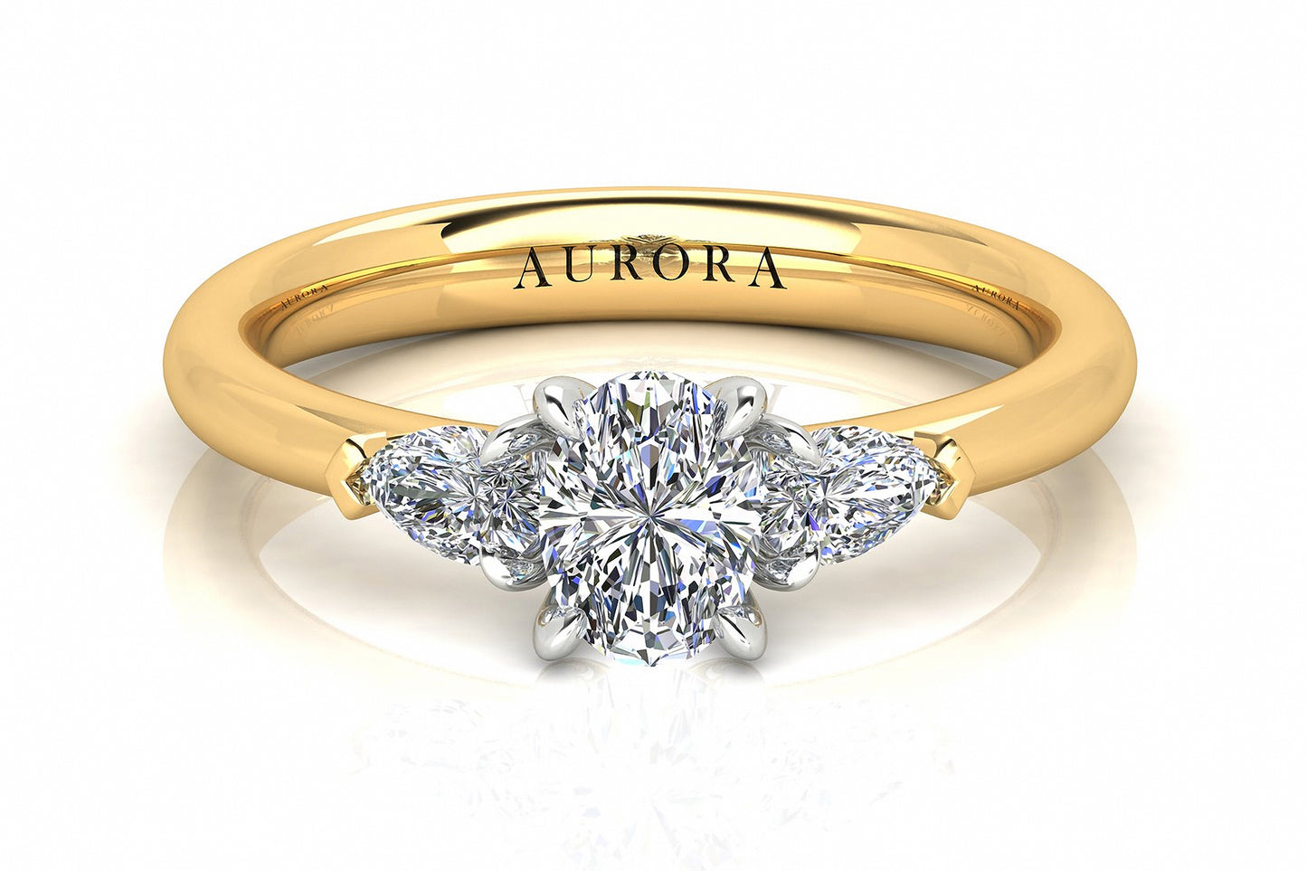 Oval And Pear Shape Aurora Diamond 3 Stone Ring  Gardiner Brothers   