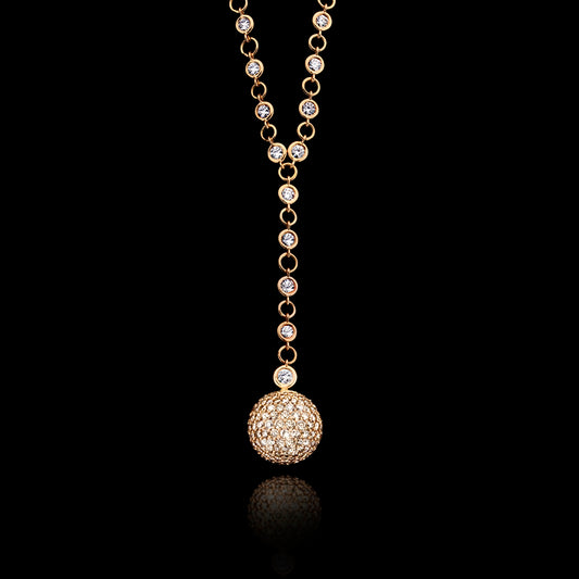 BelleChique Diamond Necklace With Diamond Studded Ball  Gardiner Brothers   