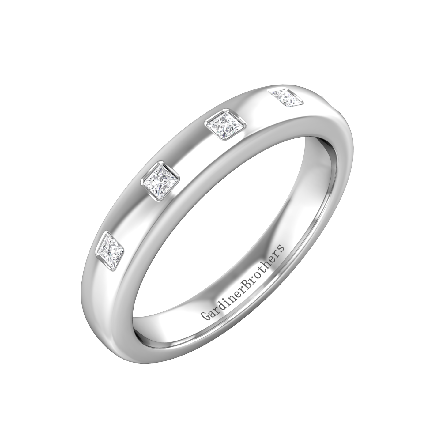 Princess Cut Diamond Wedding Band  gardiner-brothers   