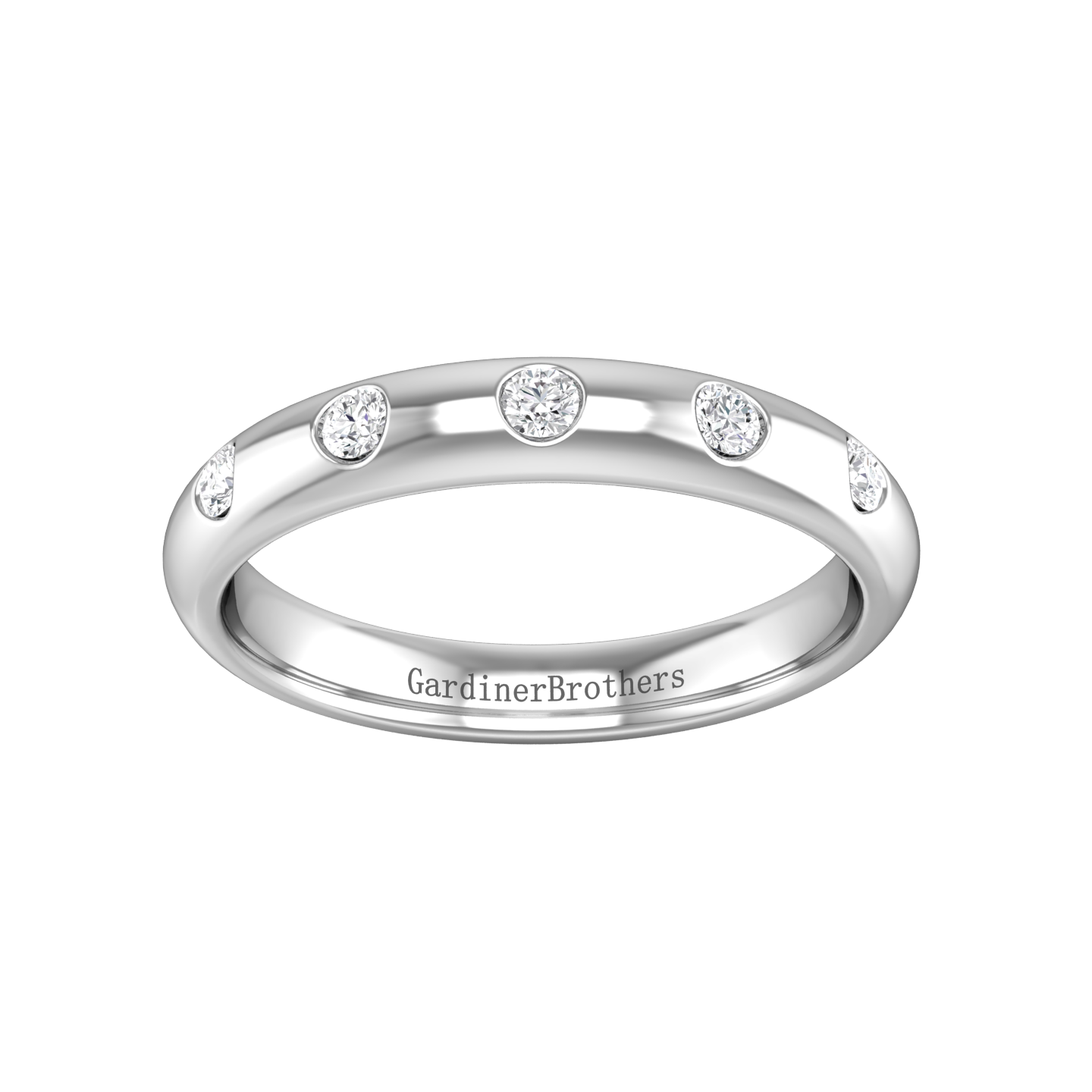 Round Brilliant Cut Diamond Wedding Band  gardiner-brothers   